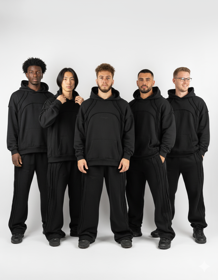 ASK – Schwarzer Signature Hoodie | Unisex | Hochwertige Baumwollmischung | Minimalistischer, eleganter Stil