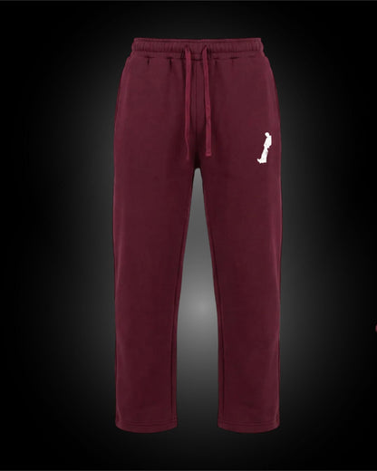 OPEN LEG JOGGER MAROON