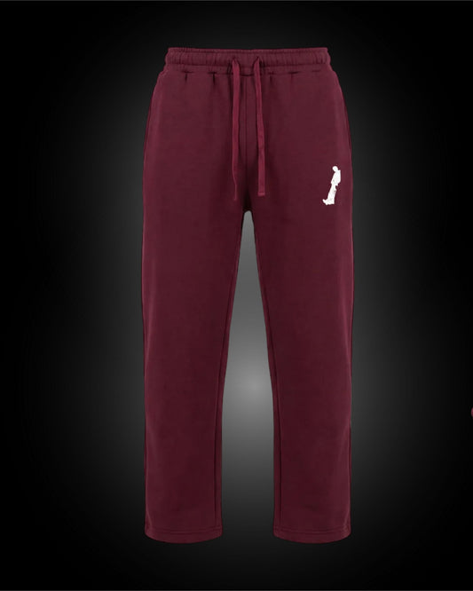 OPEN LEG JOGGER MAROON