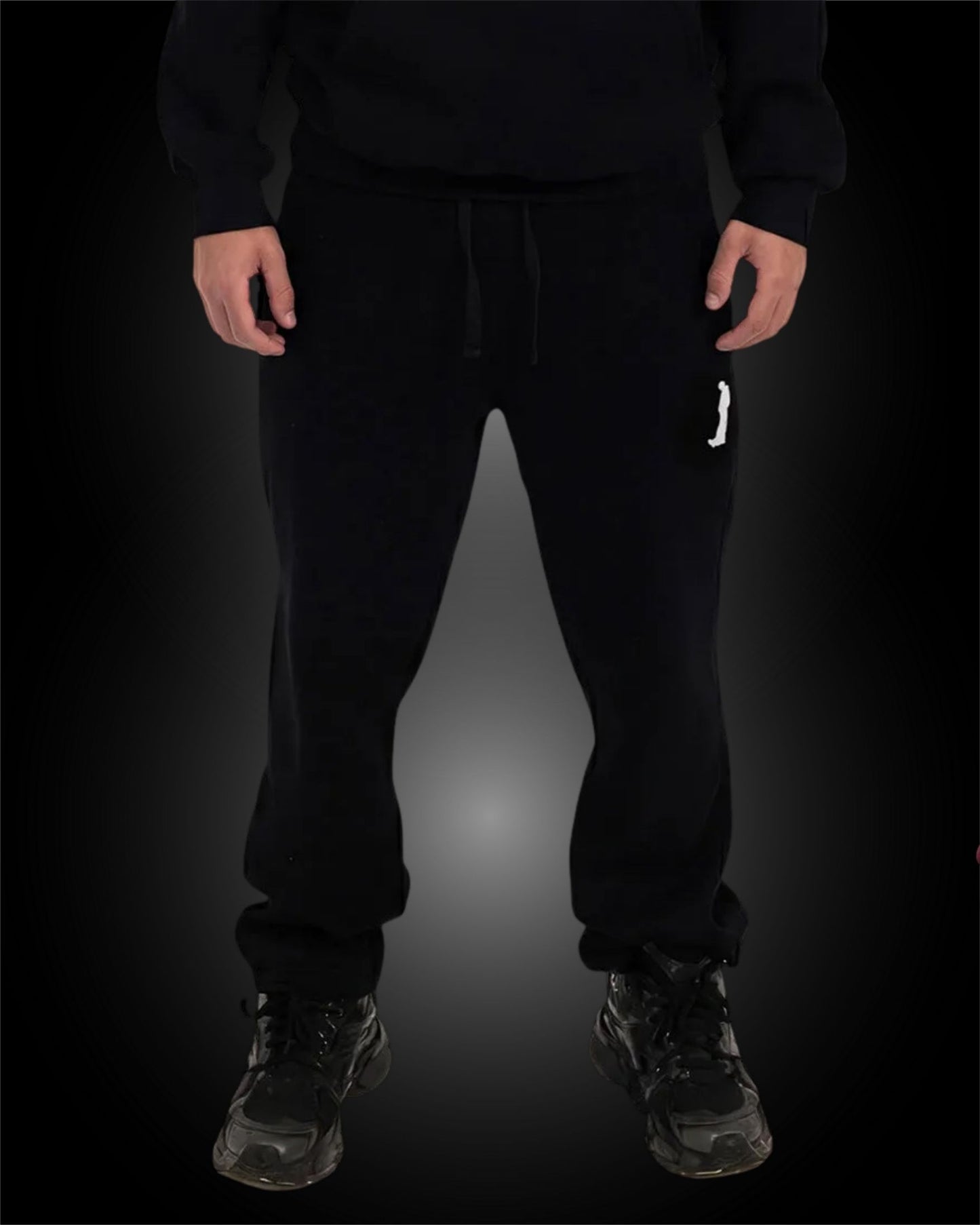 OPEN LEG JOGGER BLACK