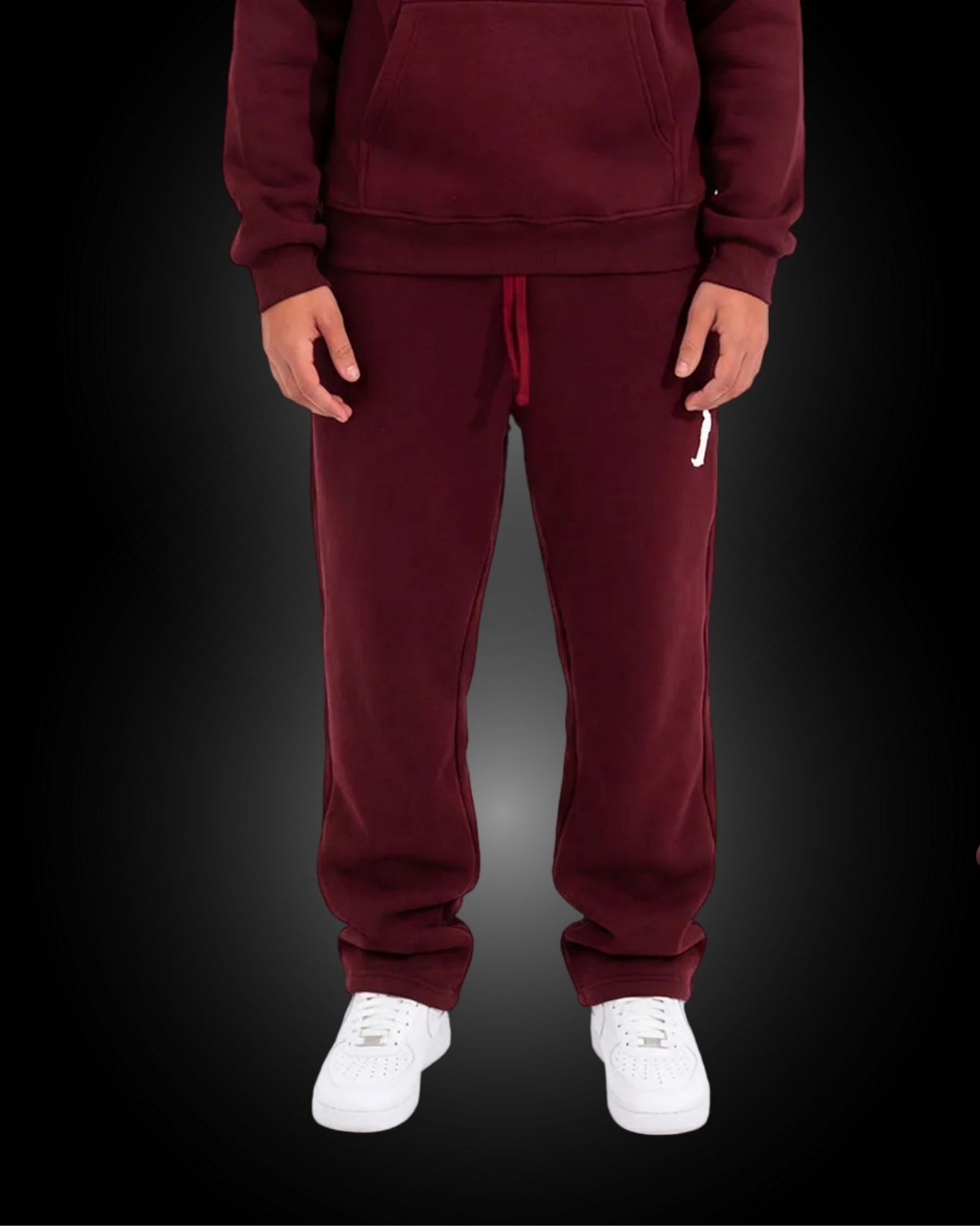 OPEN LEG JOGGER MAROON