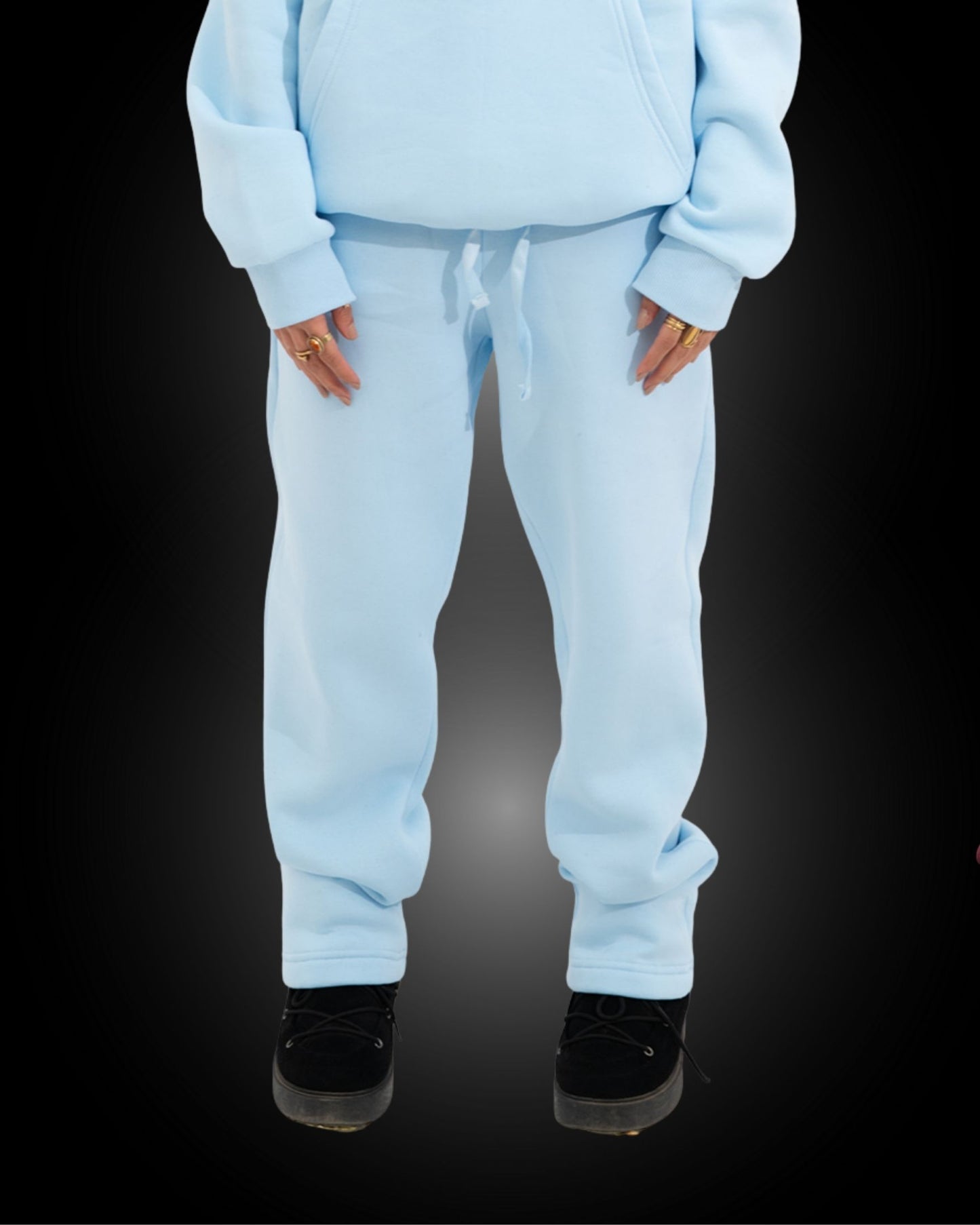 OPEN LEG JOGGER BABY BLUE