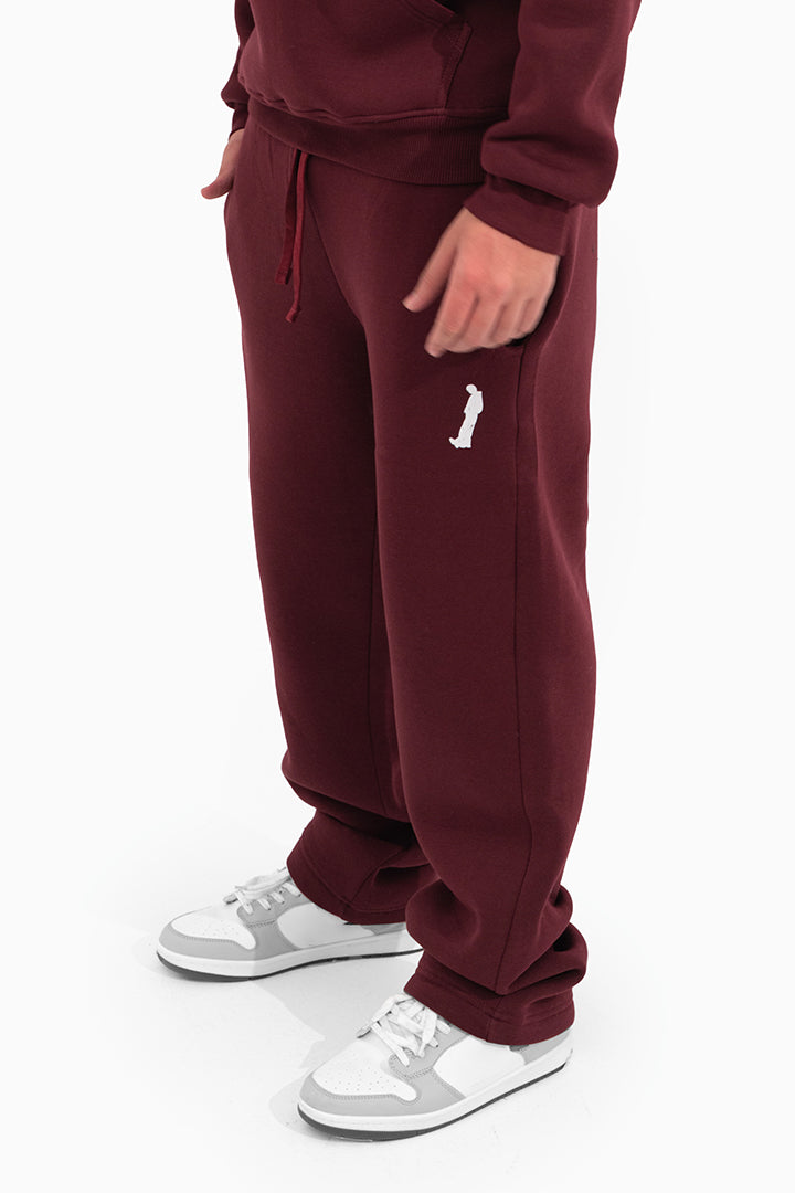 OPEN LEG JOGGER MAROON
