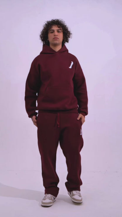 OPEN LEG JOGGER MAROON