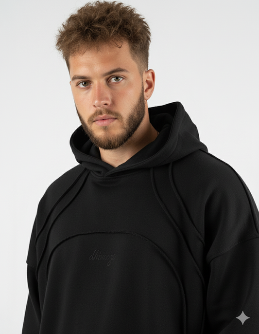 ASK – Schwarzer Signature Hoodie | Unisex | Hochwertige Baumwollmischung | Minimalistischer, eleganter Stil